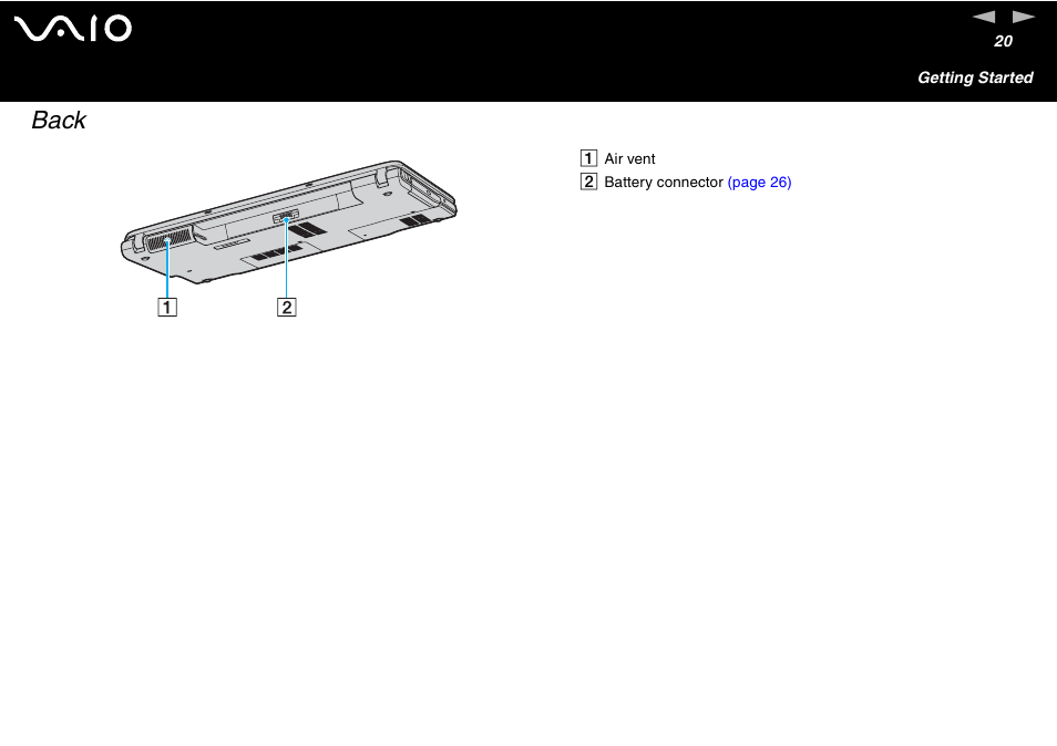 Back | Sony VGN-FS600 Series User Manual | Page 20 / 216