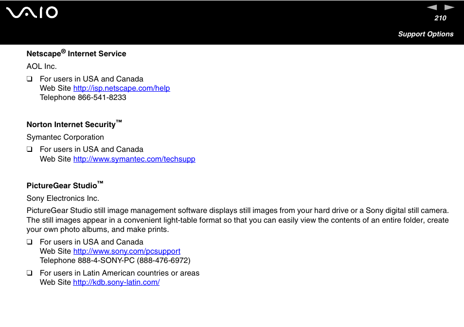 Sony VGN-FS600 Series User Manual | Page 210 / 216