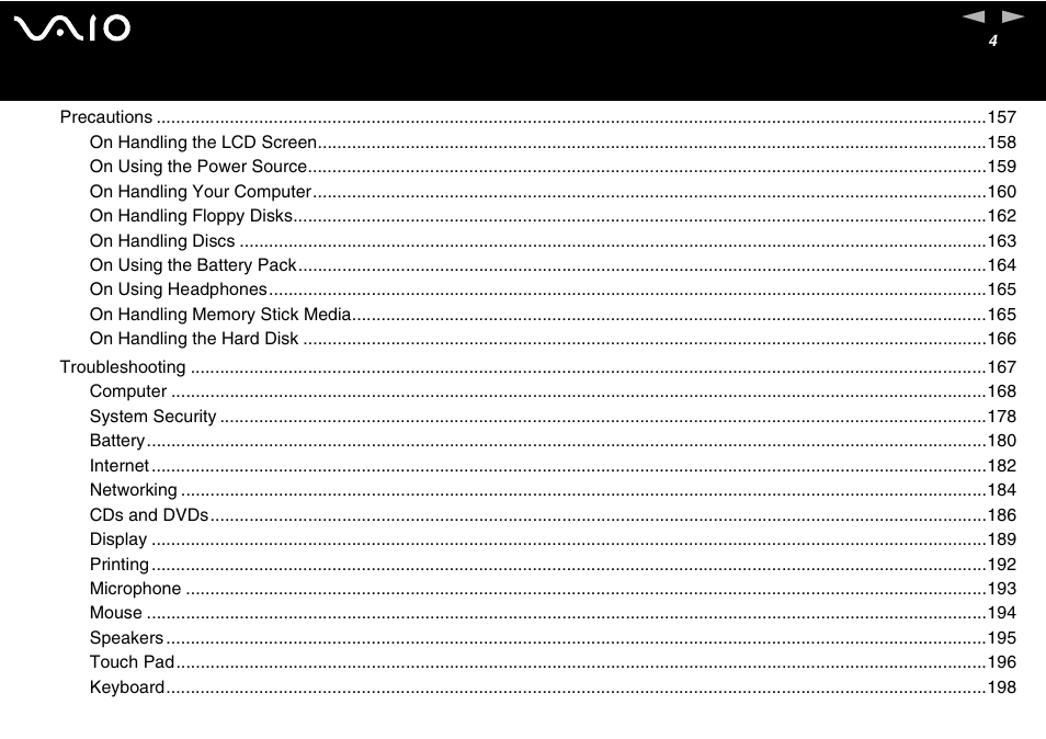 Sony VGN-FS600 Series User Manual | Page 4 / 216