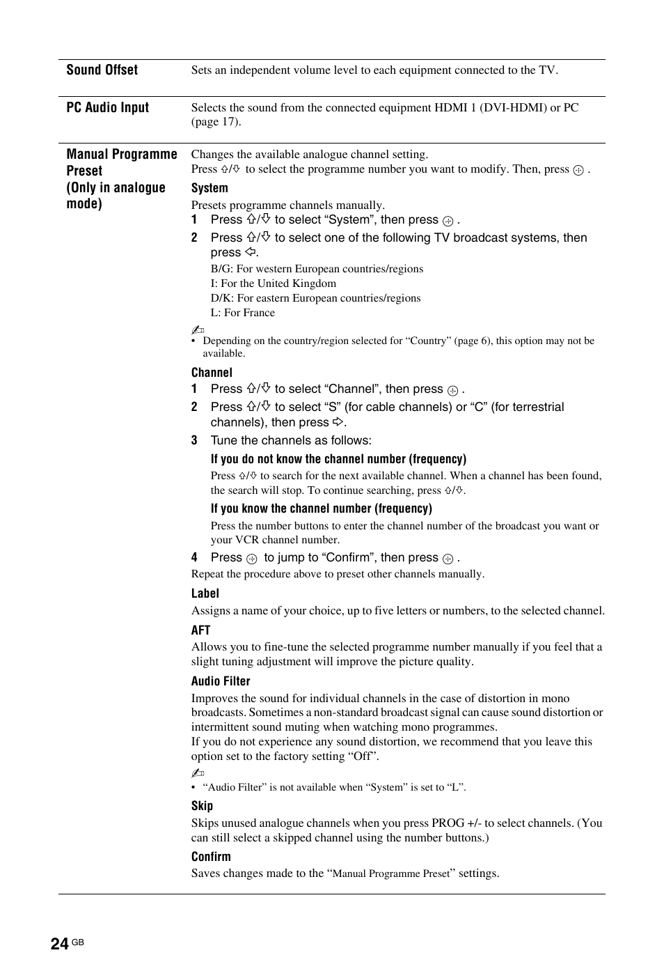 Sony BRAVIA 4-141-451-E1(2) User Manual | Page 24 / 34