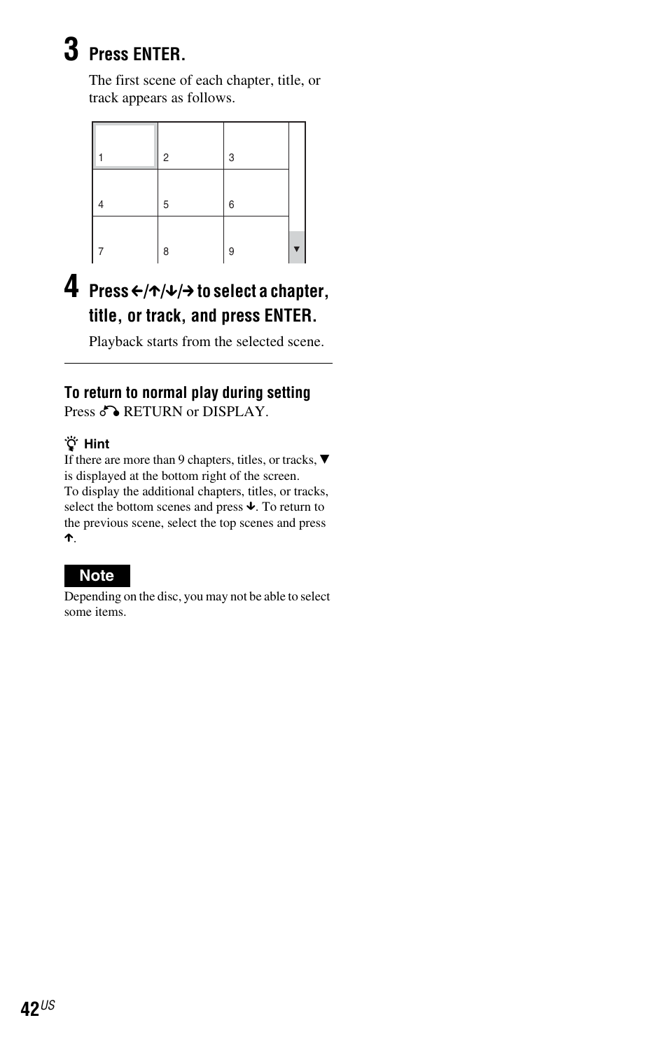 Press enter | Sony DVP-NS601H User Manual | Page 42 / 88