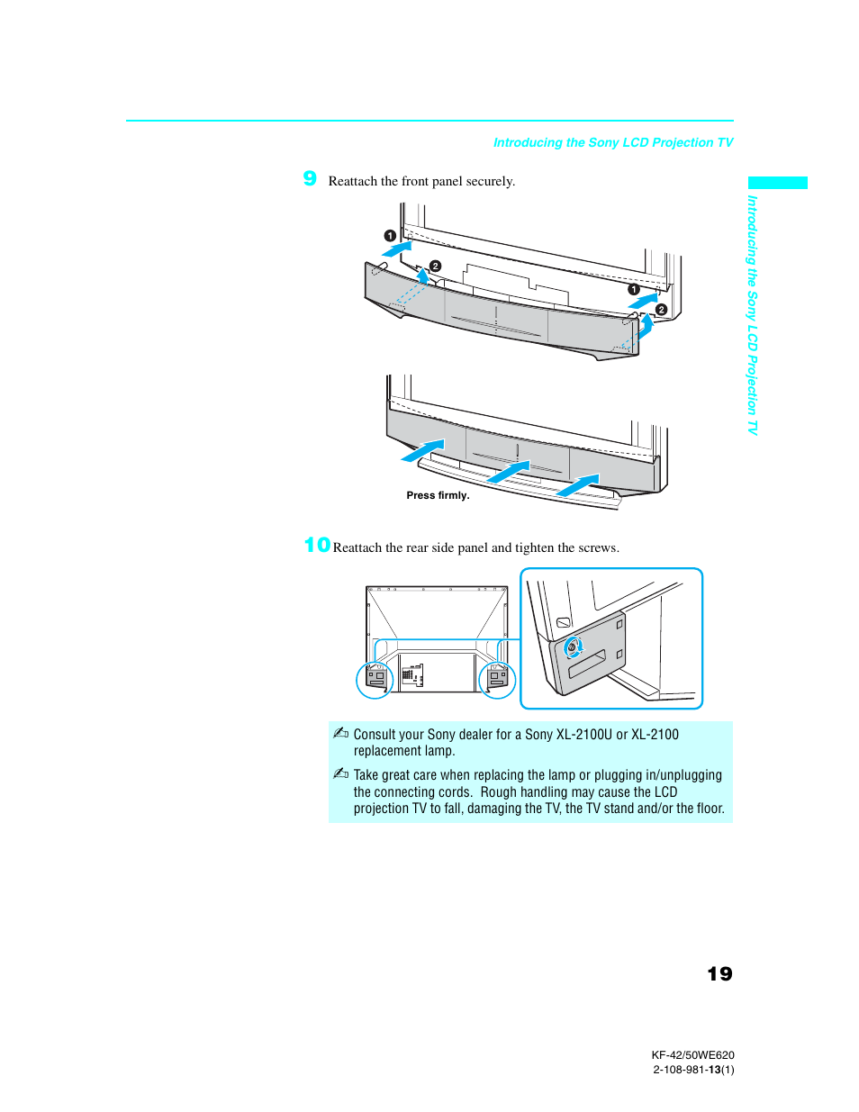 Sony KF-42WE620 User Manual | Page 19 / 95