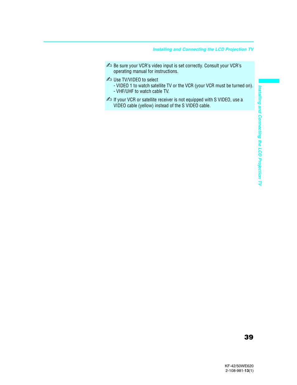 Sony KF-42WE620 User Manual | Page 39 / 95