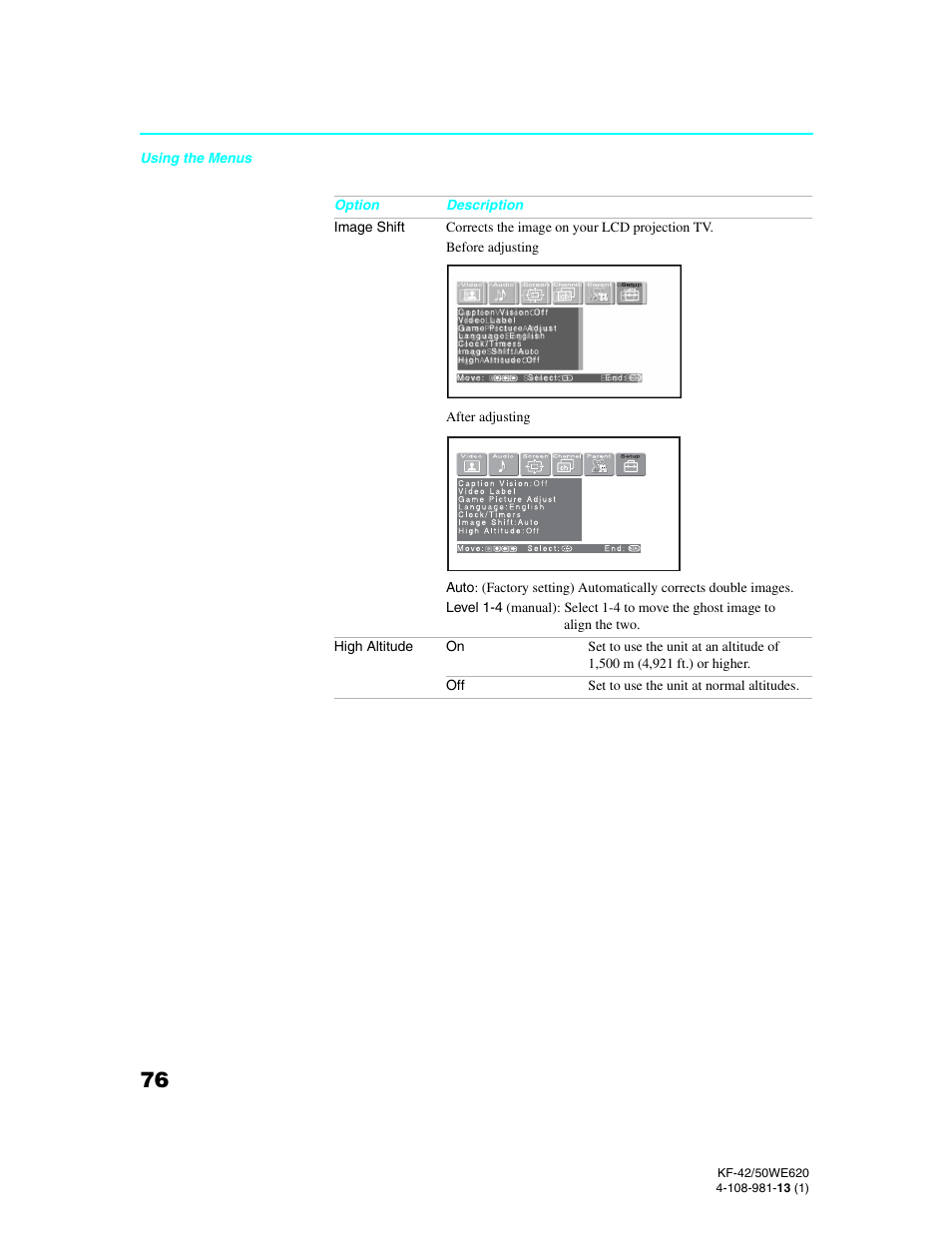 Sony KF-42WE620 User Manual | Page 76 / 95