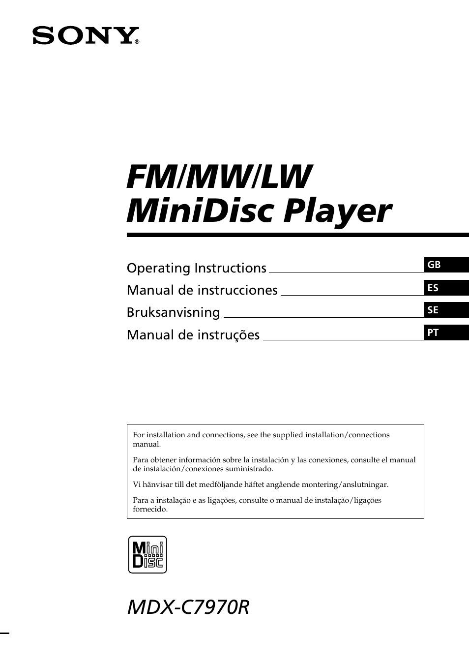 Sony MDX-C7970R User Manual | 116 pages