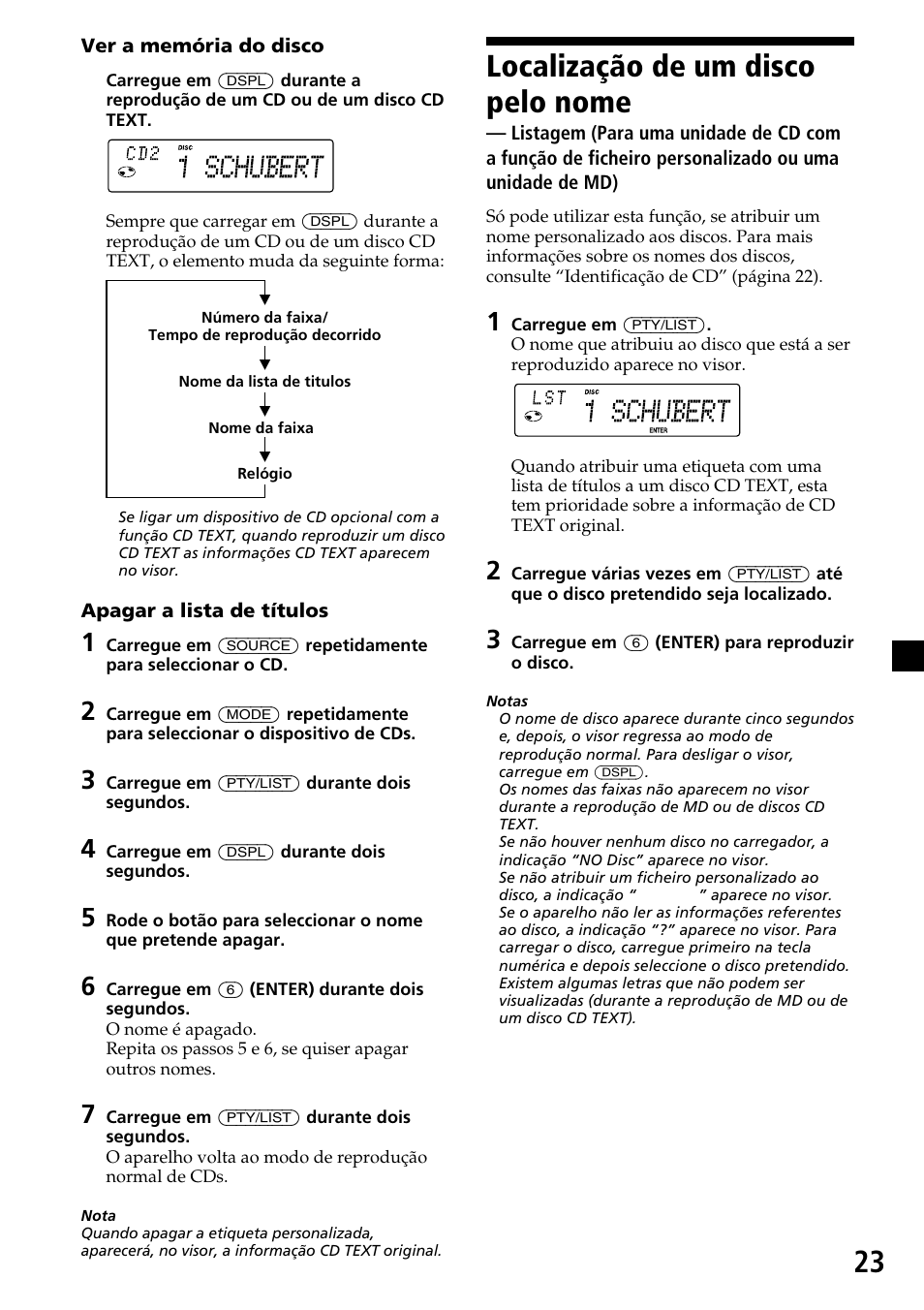 Localização de um disco pelo nome | Sony MDX-C7970R User Manual | Page 107 / 116