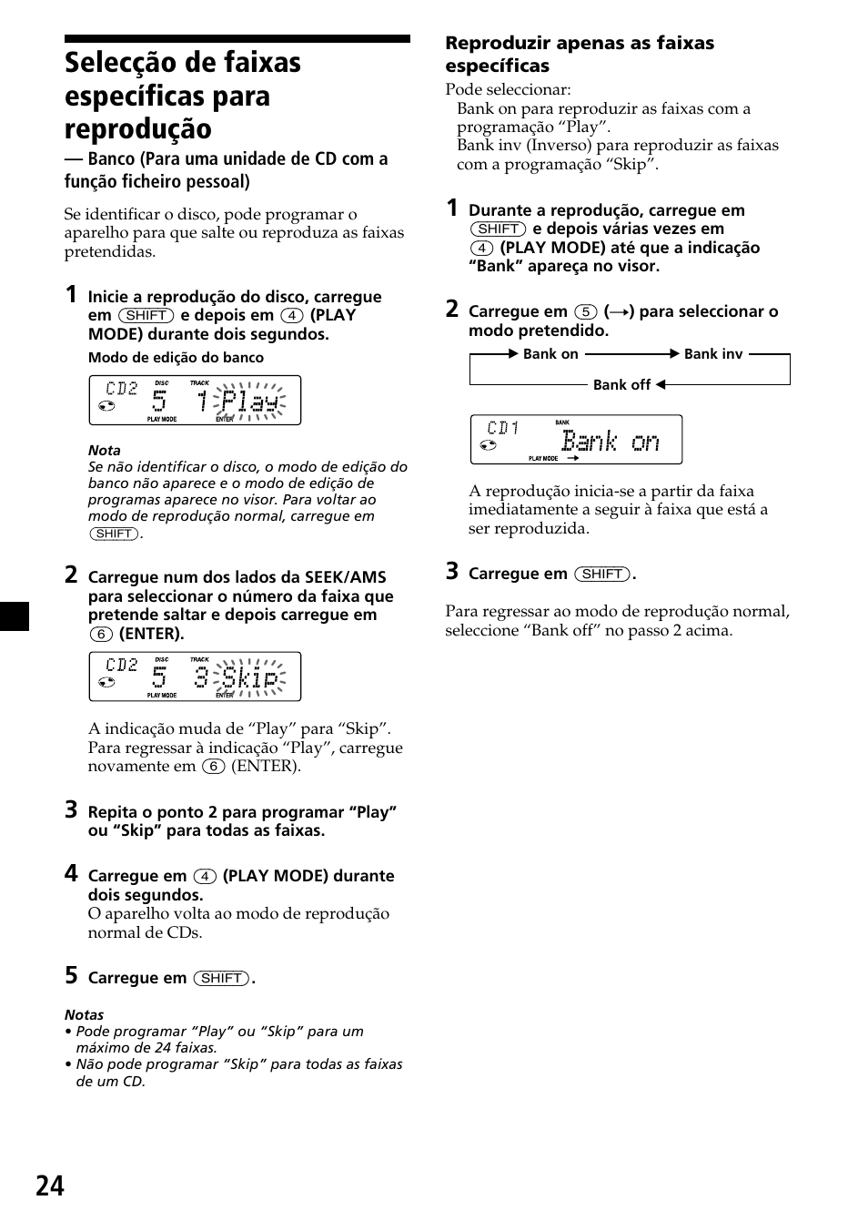 24 selecção de faixas específicas para reprodução | Sony MDX-C7970R User Manual | Page 108 / 116
