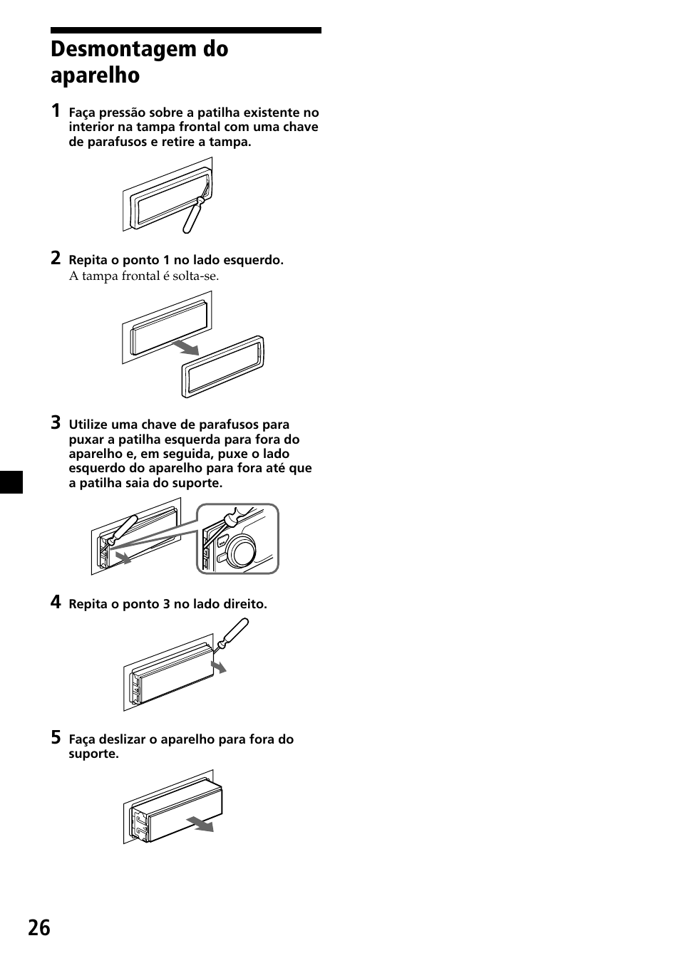 26 desmontagem do aparelho | Sony MDX-C7970R User Manual | Page 110 / 116
