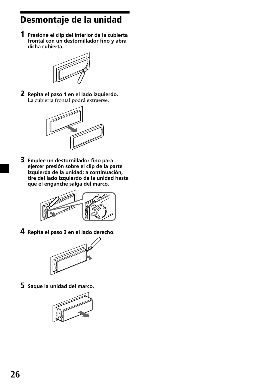 26 desmontaje de la unidad | Sony MDX-C7970R User Manual | Page 54 / 116
