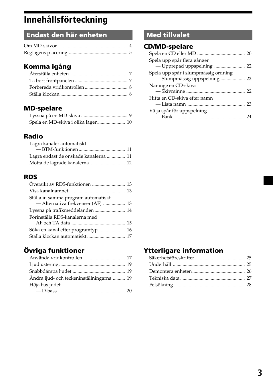 Om md-skivor 4, 3innehållsförteckning | Sony MDX-C7970R User Manual | Page 59 / 116