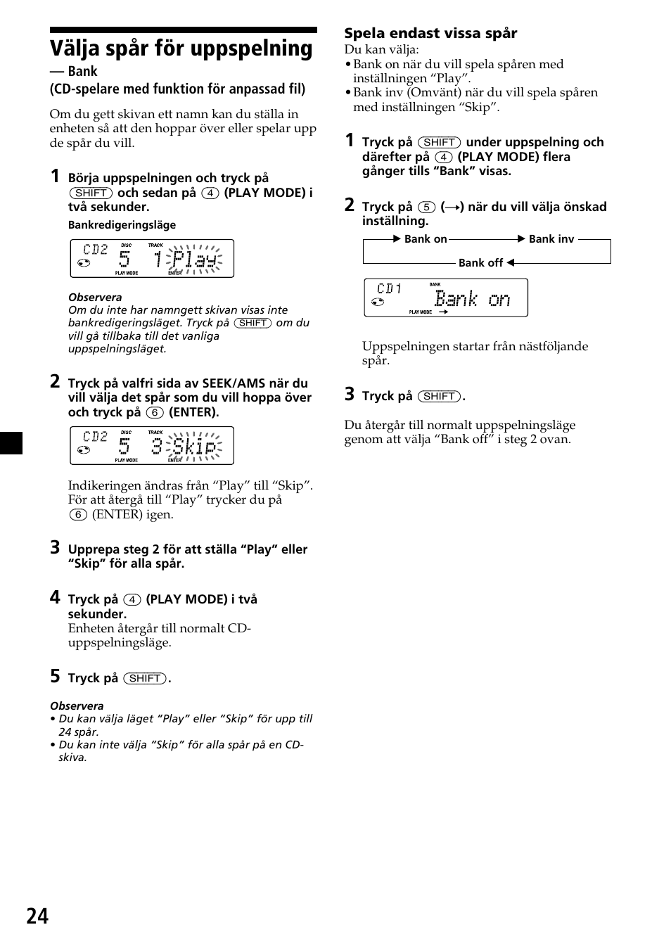 Välja spår för uppspelning | Sony MDX-C7970R User Manual | Page 80 / 116