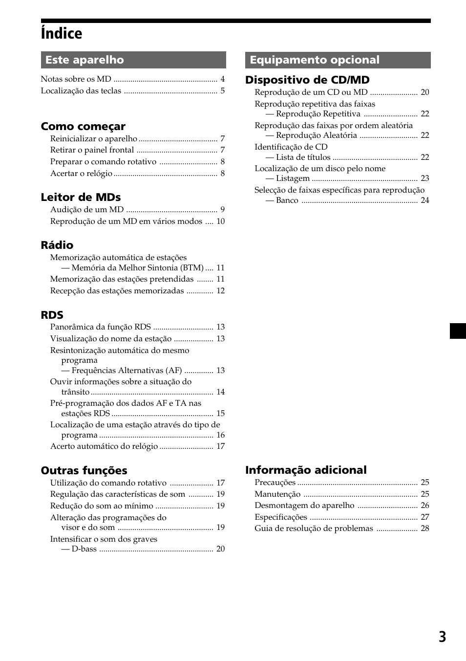 3índice | Sony MDX-C7970R User Manual | Page 87 / 116