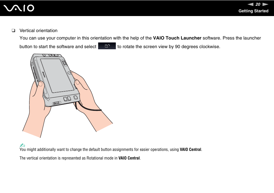 Sony ICD VGN-UX200 User Manual | Page 20 / 194