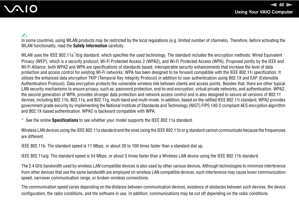 Sony ICD VGN-UX200 User Manual | Page 46 / 194