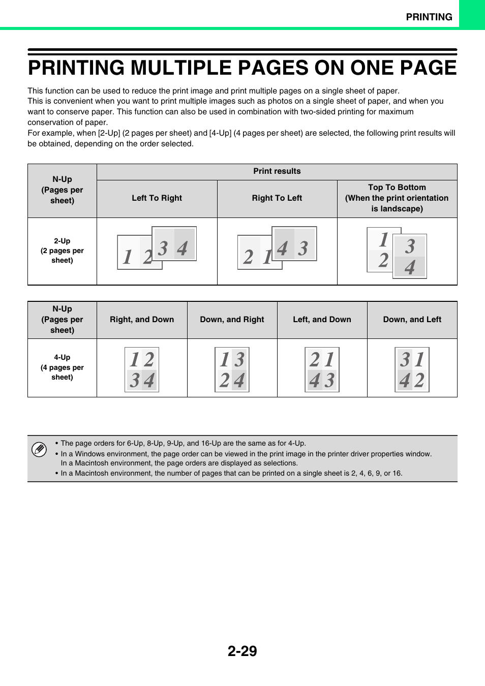 Printing multiple pages on one page | Sony MX-C400P User Manual | Page 108 / 257