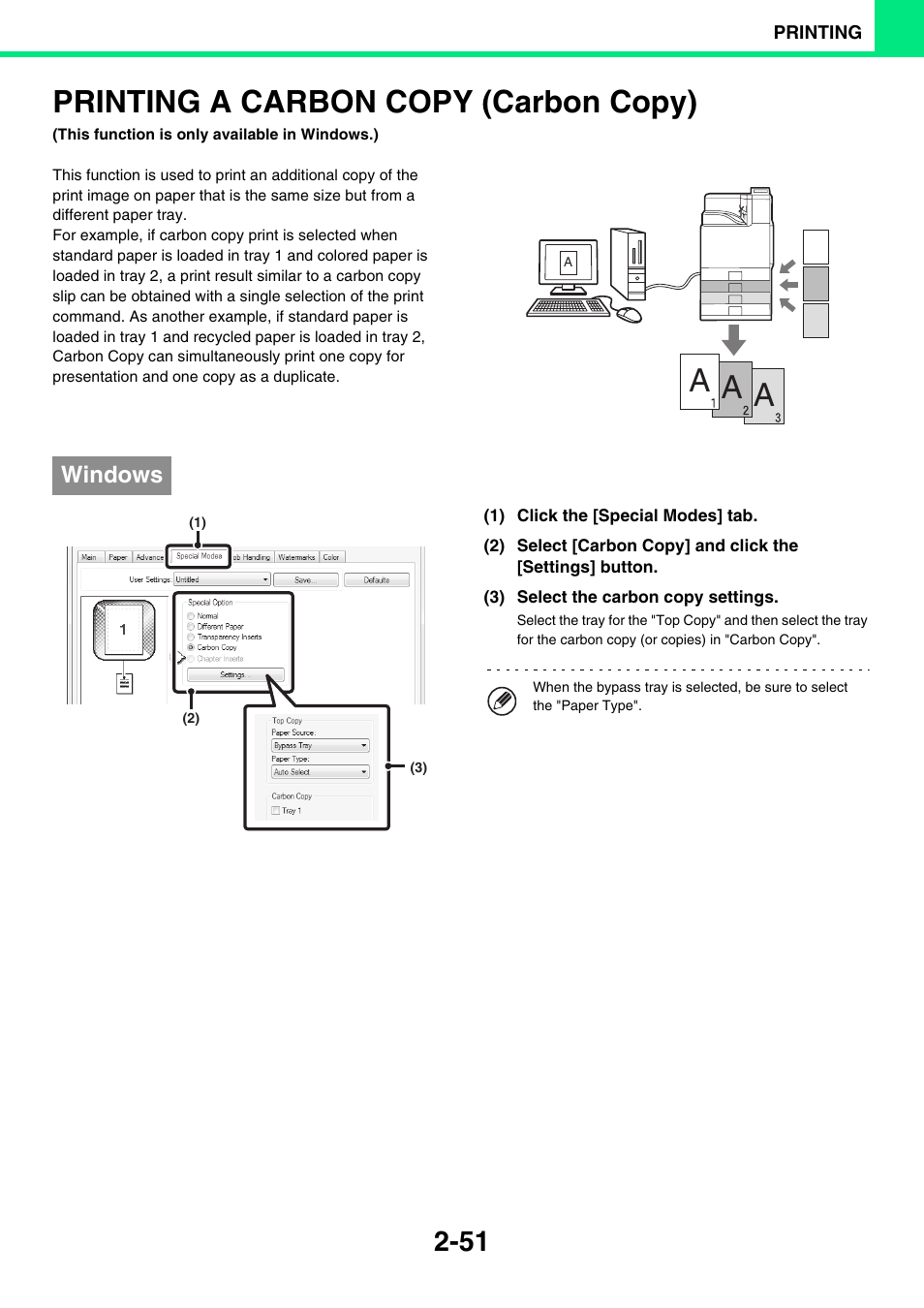 Printing a carbon copy (carbon, Copy) -51, Printing a carbon copy (carbon copy) | Windows | Sony MX-C400P User Manual | Page 130 / 257