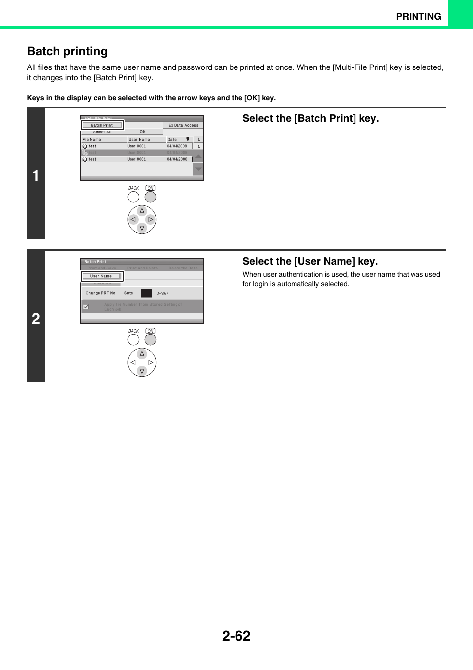 Batch printing, Ge 2-62 | Sony MX-C400P User Manual | Page 141 / 257