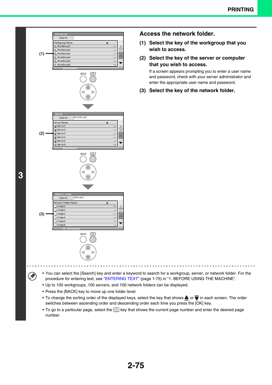 Access the network folder, Printing | Sony MX-C400P User Manual | Page 154 / 257