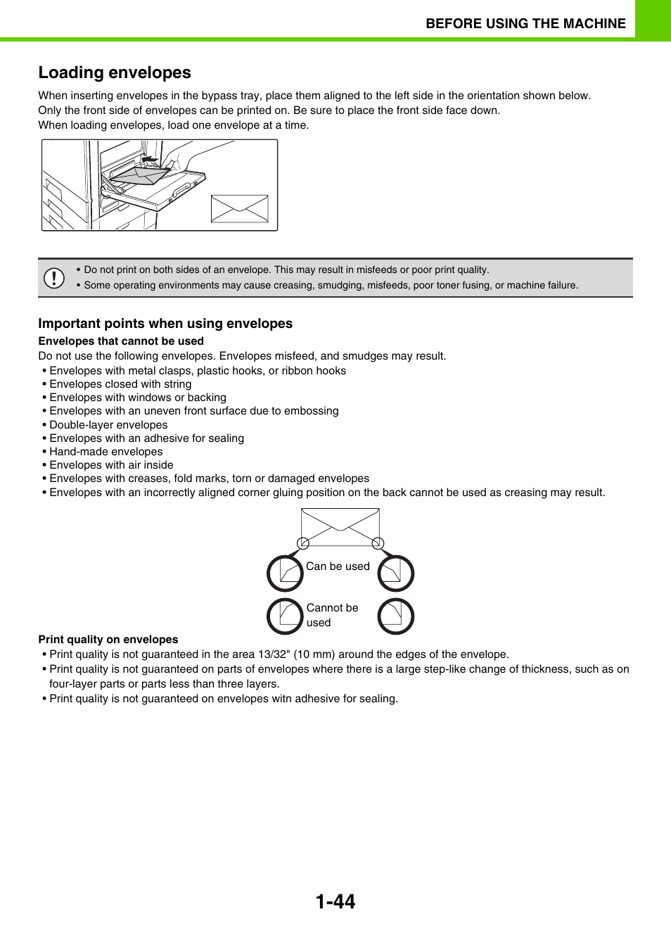 Loading envelopes | Sony MX-C400P User Manual | Page 47 / 257