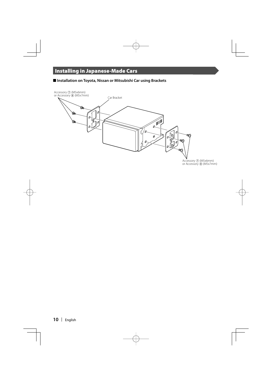 Installing in japanese-made cars | Sony DDX6019 User Manual | Page 10 / 24