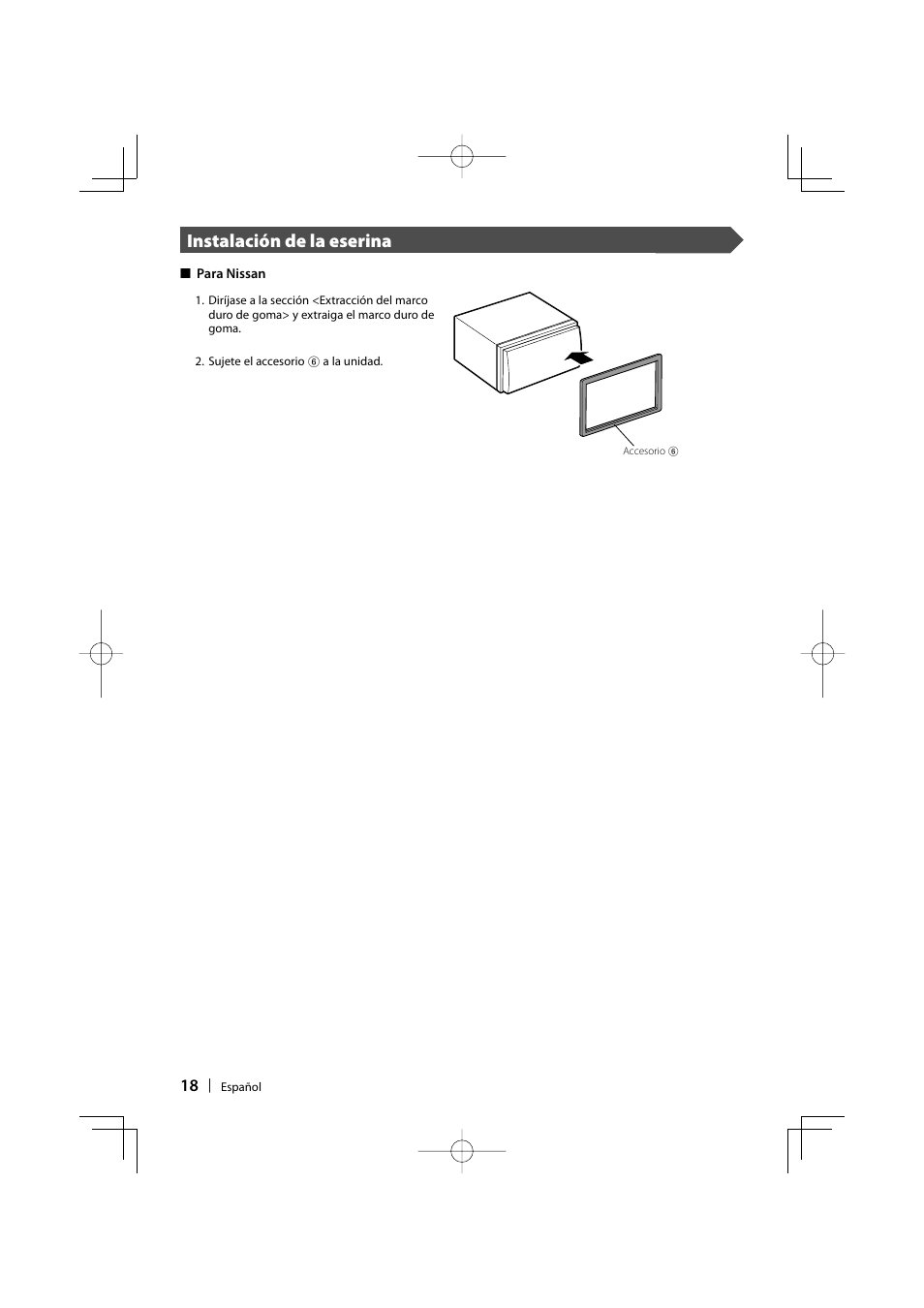 Instalación de la eserina | Sony DDX6019 User Manual | Page 18 / 24