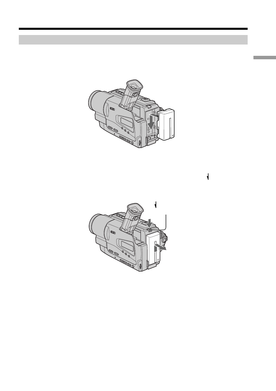 Step 1 preparing the power supply, Installing the battery pack | Sony AC-L User Manual | Page 11 / 72