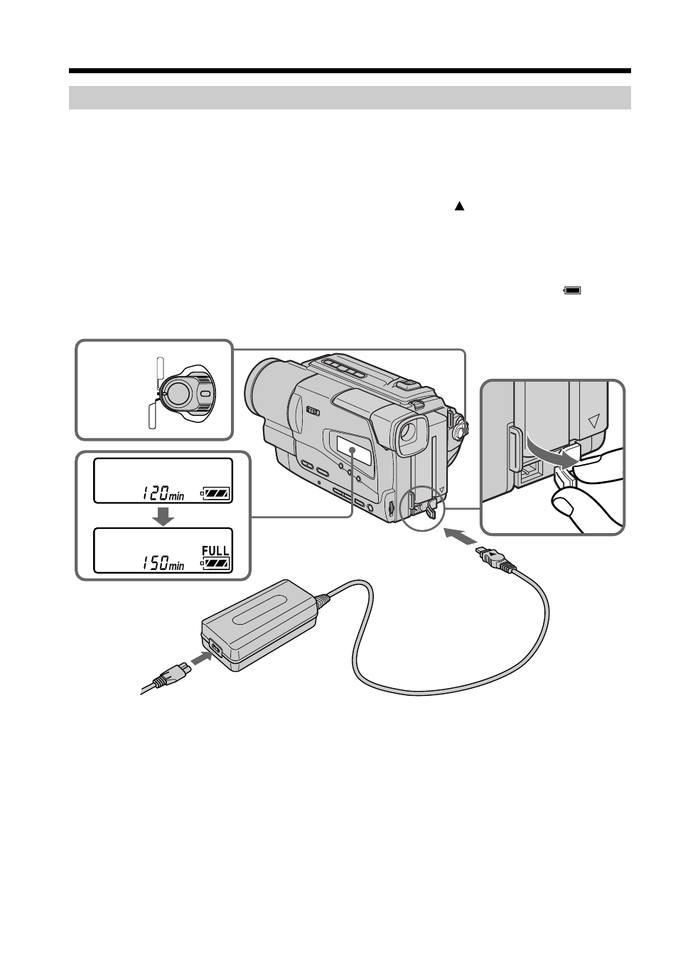 Charging the battery pack | Sony AC-L User Manual | Page 12 / 72