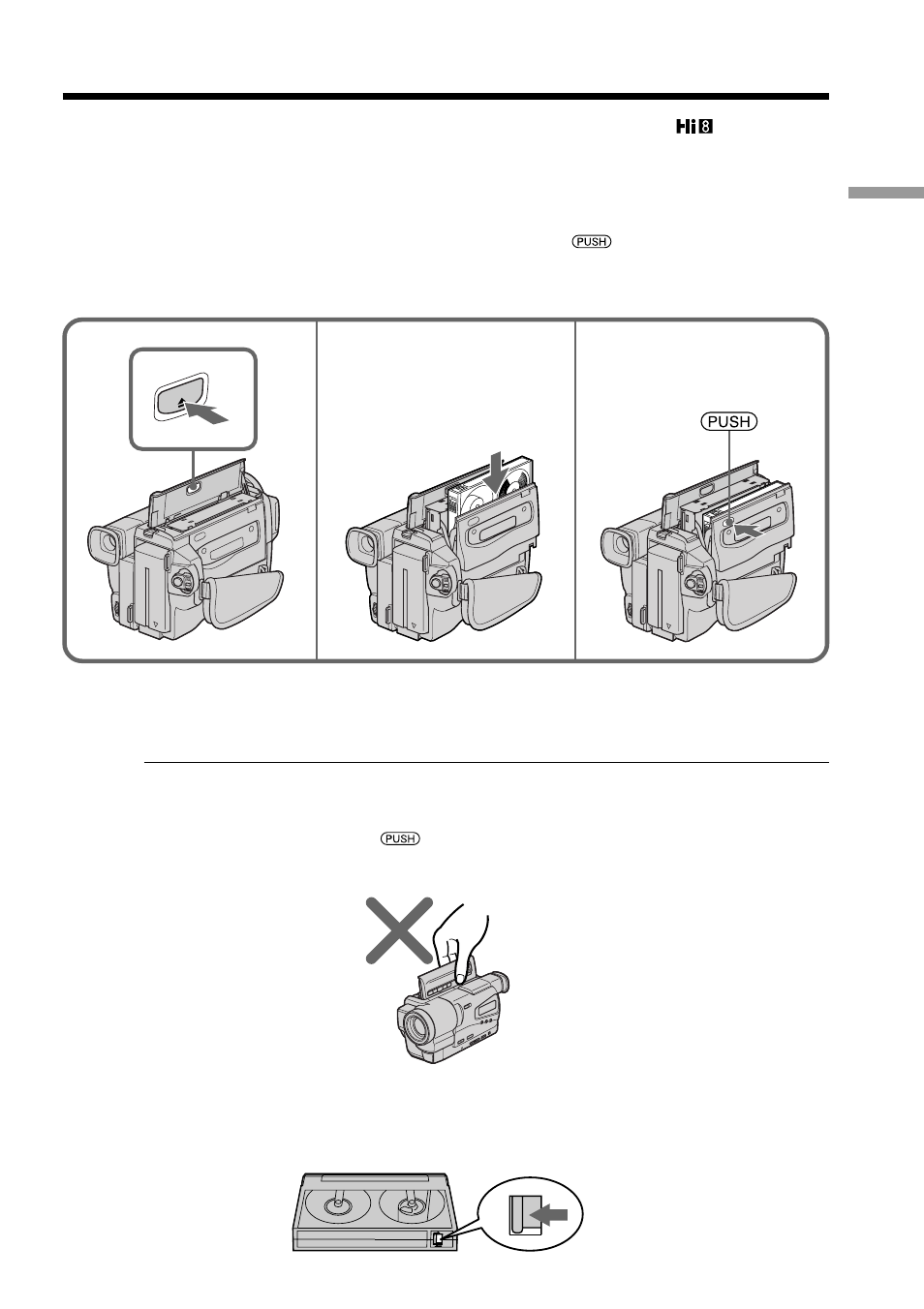 Step 3 inserting a cassette | Sony AC-L User Manual | Page 19 / 72