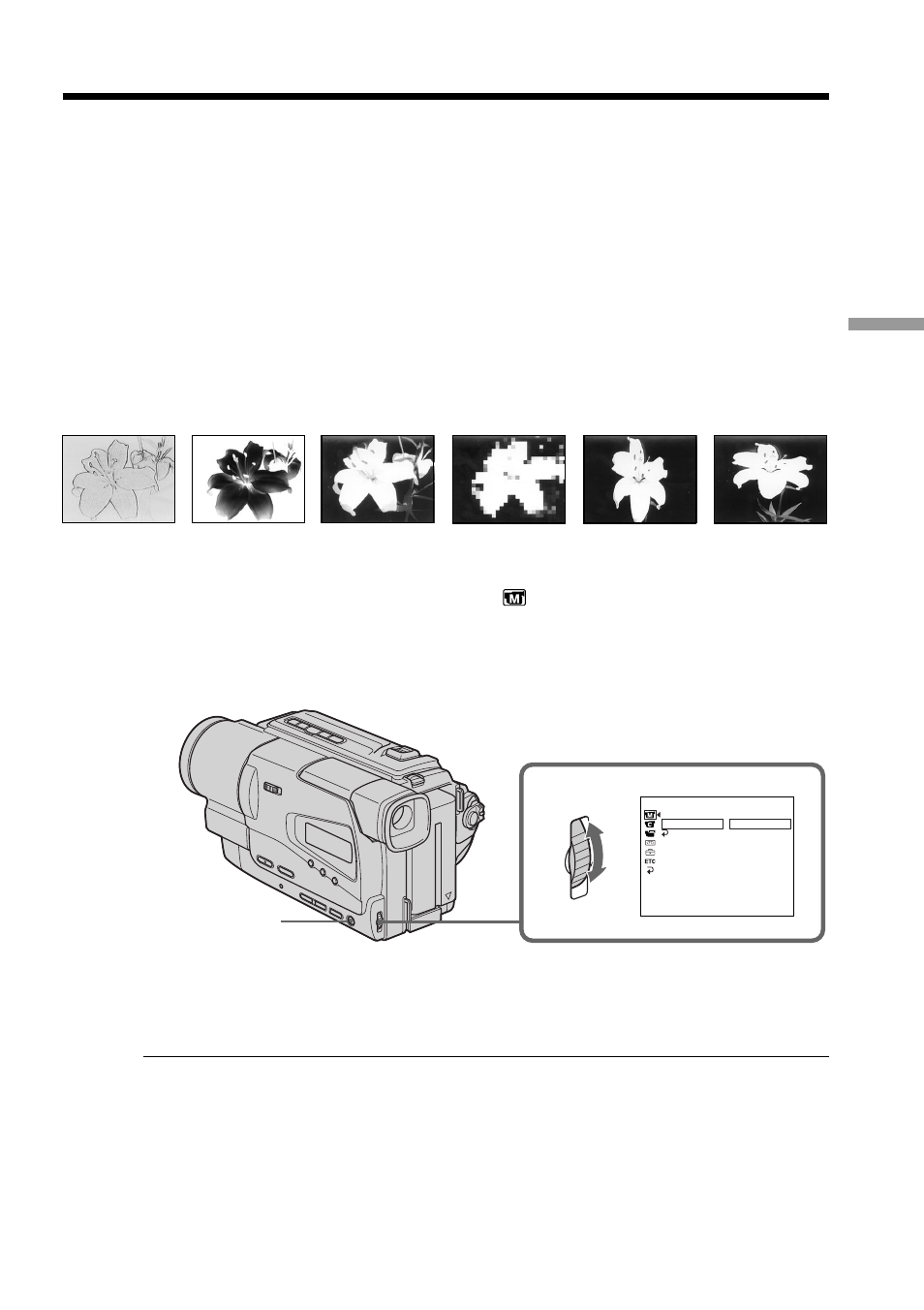 Using special effects – picture effect, Using special effects, Picture effect | Sony AC-L User Manual | Page 33 / 72