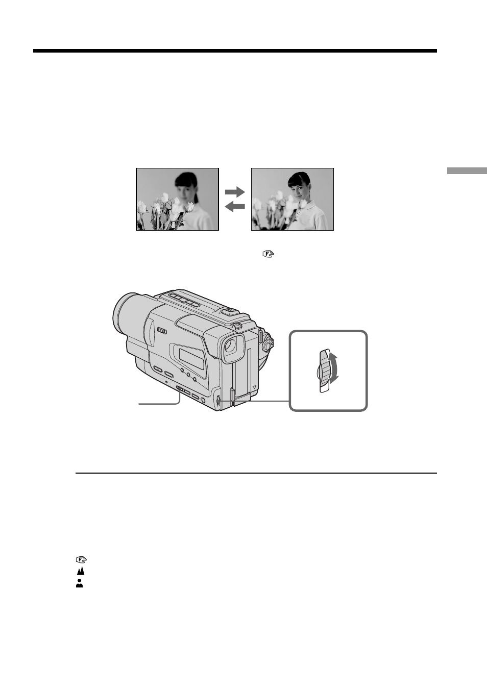 Focusing manually | Sony AC-L User Manual | Page 37 / 72