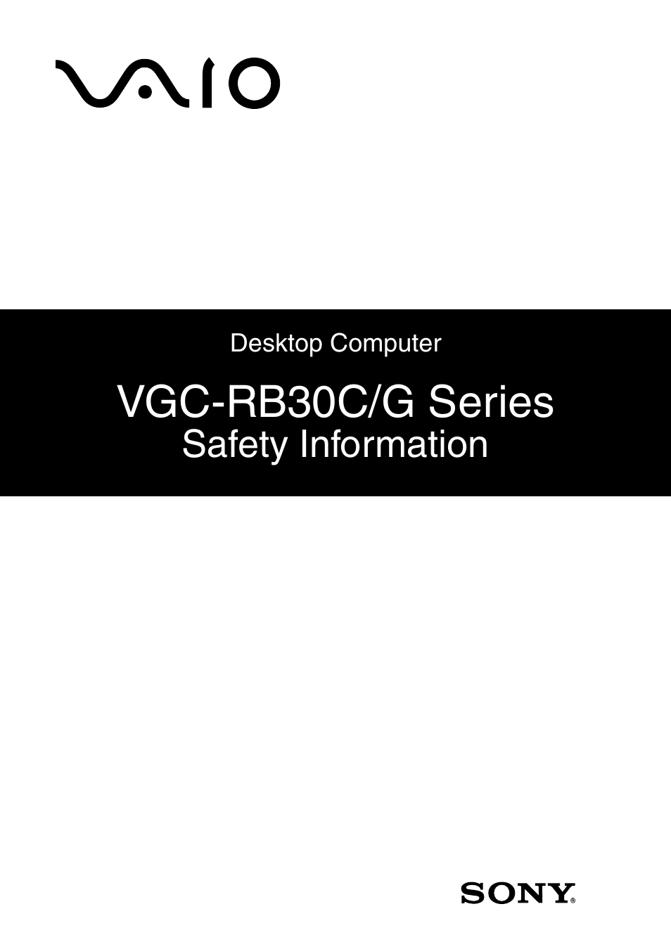 Sony VGC-RB30C/G User Manual | 12 pages