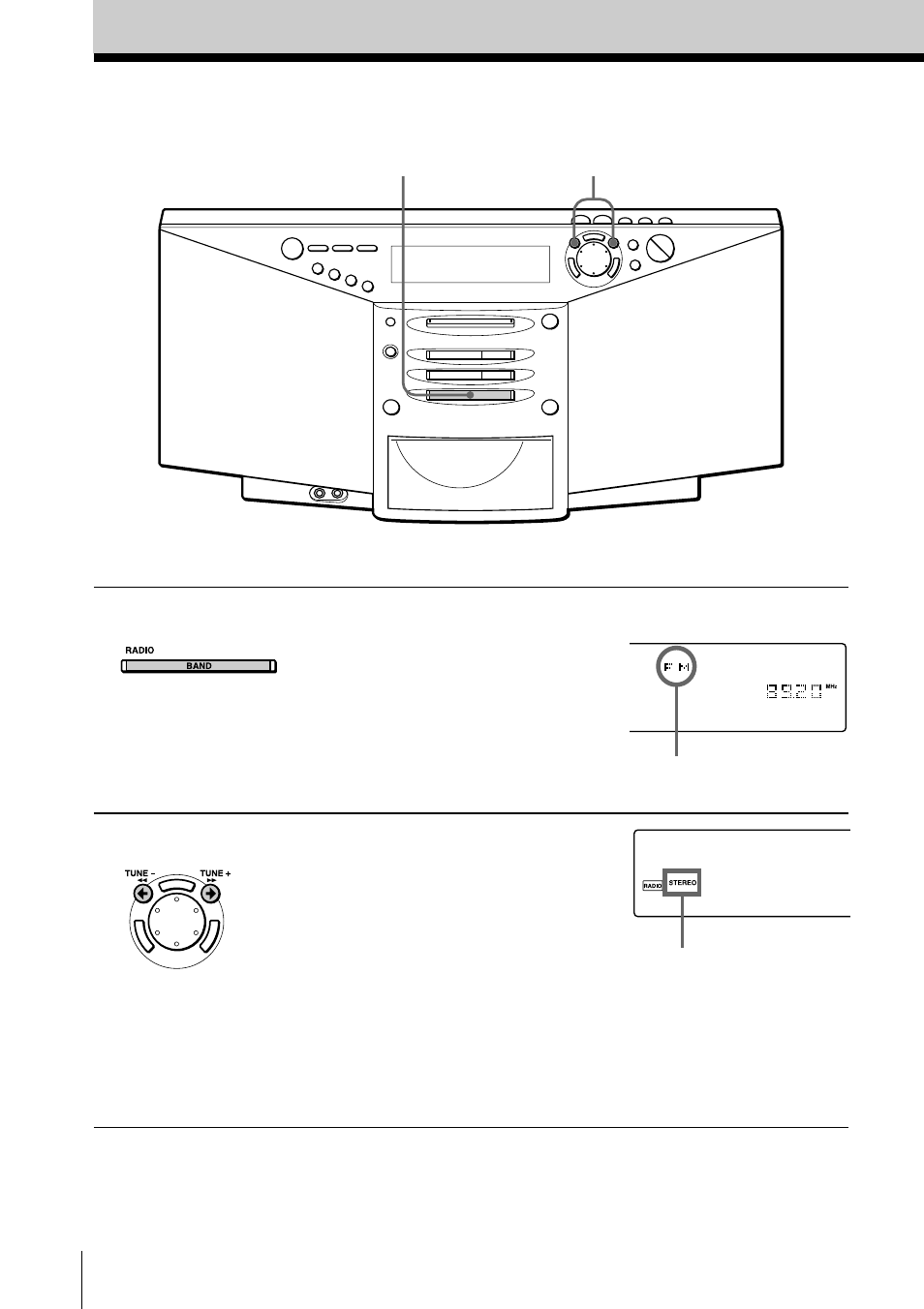 Listening to the radio | Sony ZS-M7 User Manual | Page 10 / 126