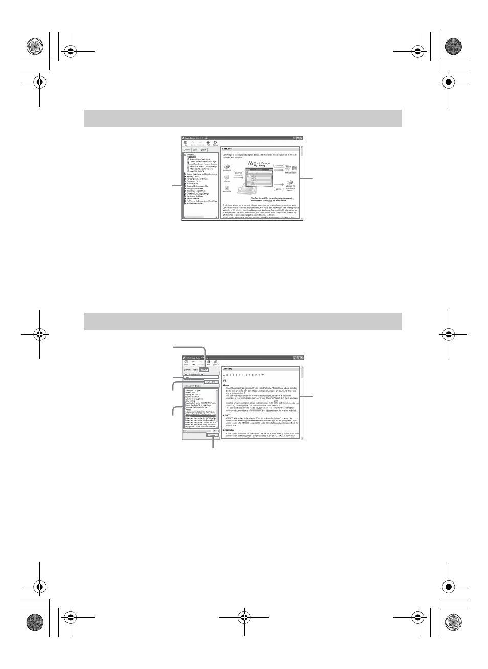 Understanding sonicstage help, Searching for a word inside an explanation | Sony MZ-NH600D User Manual | Page 69 / 80