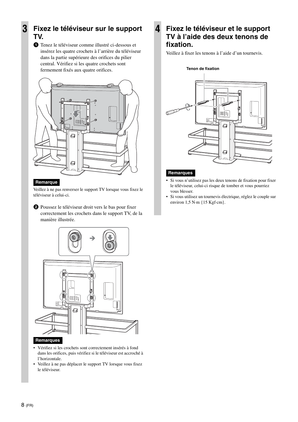 Fixez le téléviseur sur le support tv | Sony SU-FL61 User Manual | Page 28 / 211