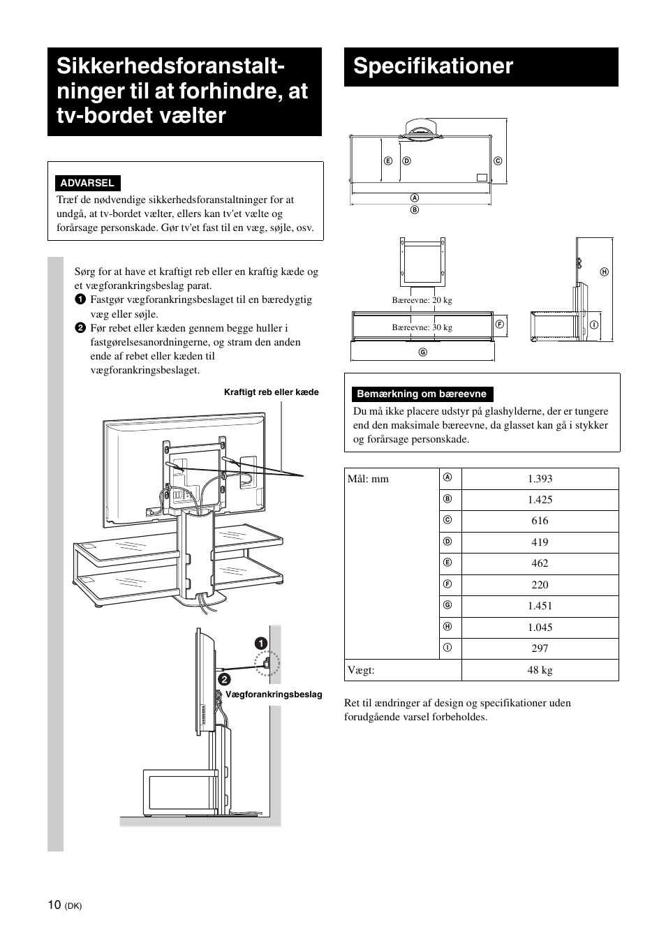 Specifikationer | Sony SU-FL61 User Manual | Page 60 / 211