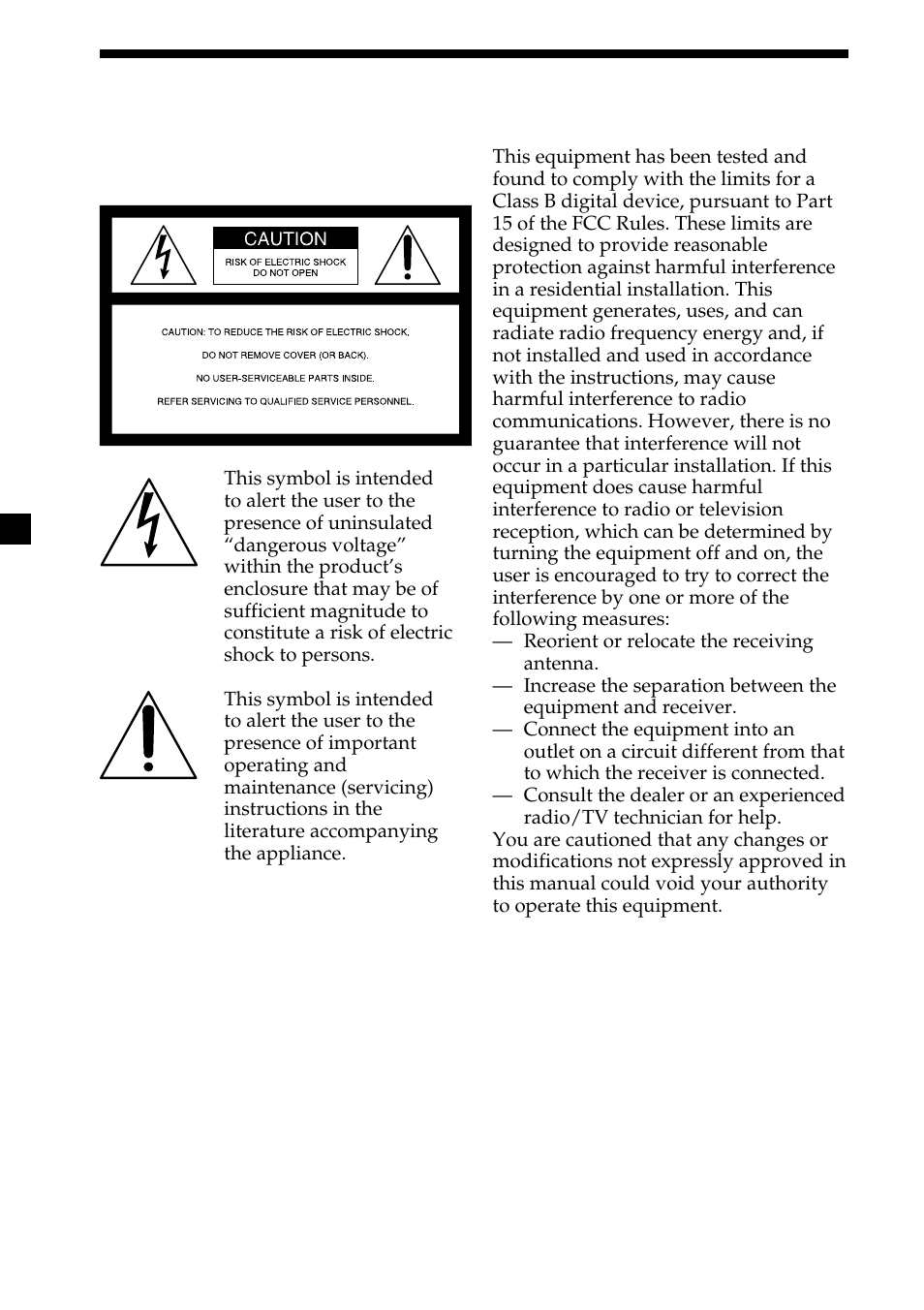 2warning | Sony XVM-R75 User Manual | Page 2 / 64