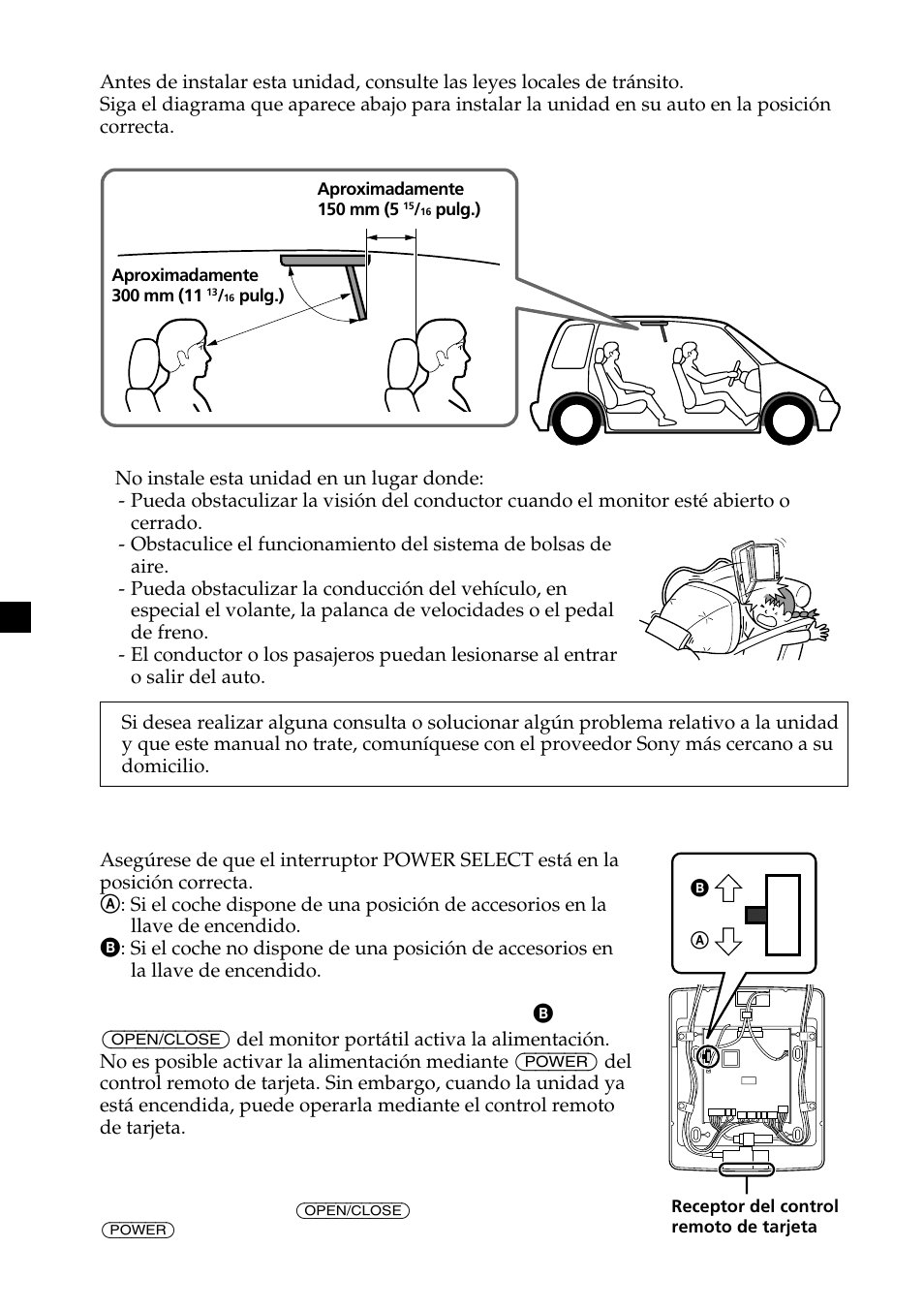 Antes de la instalación | Sony XVM-R75 User Manual | Page 46 / 64