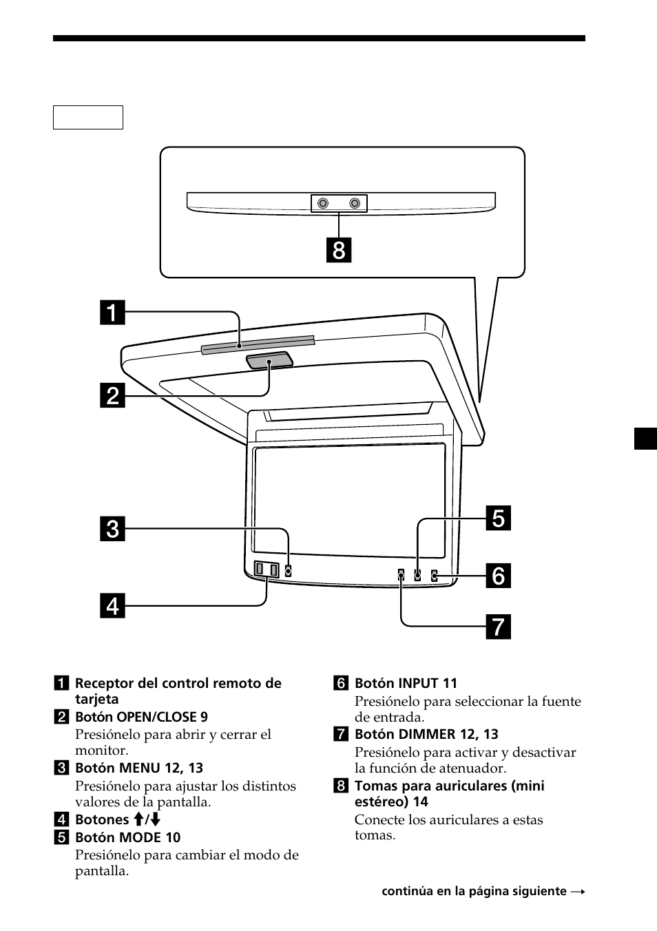 Ubicación de los controles, 7ubicación de los controles | Sony XVM-R75 User Manual | Page 47 / 64