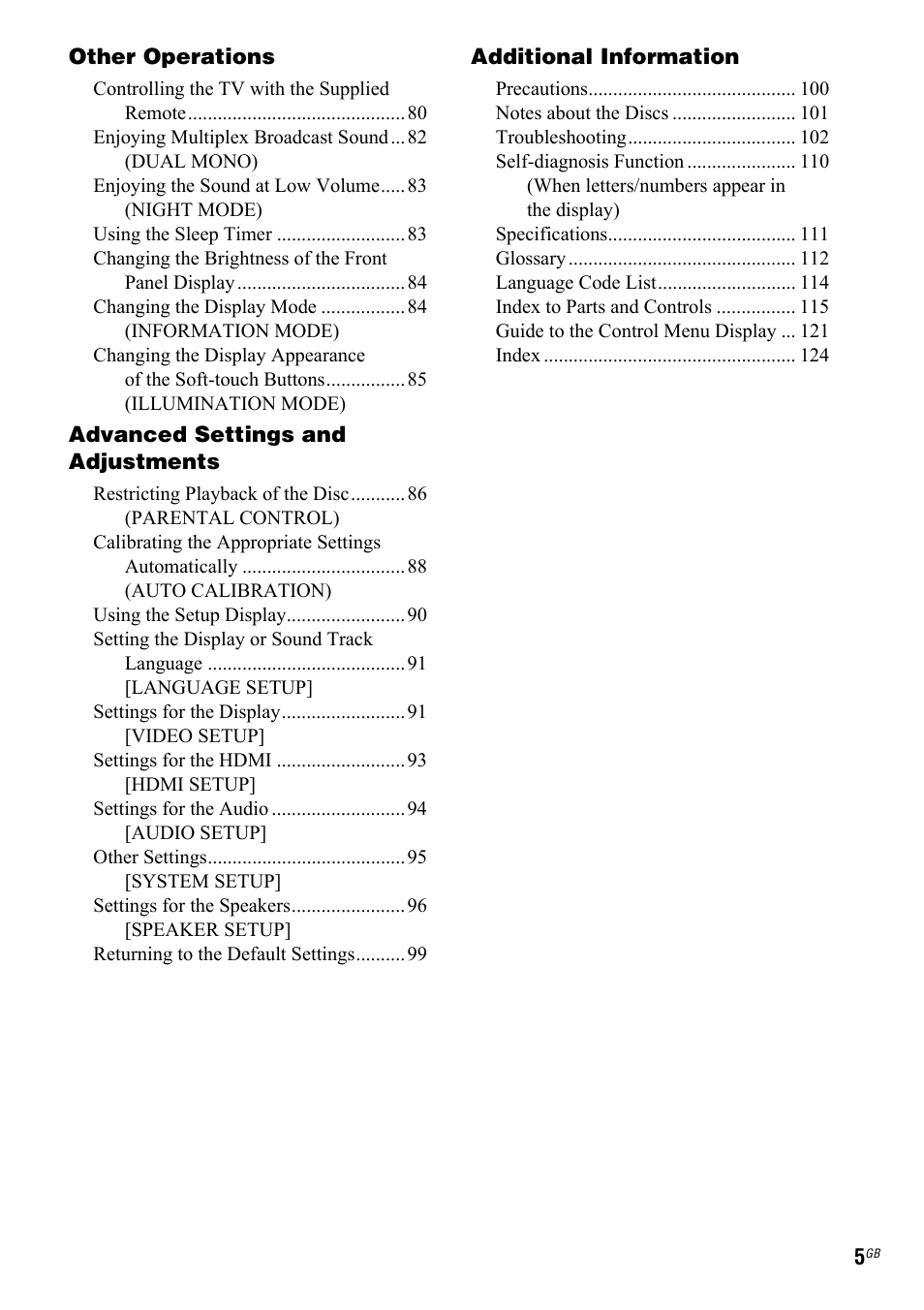 Sony 3-299-549-12(1) User Manual | Page 5 / 127