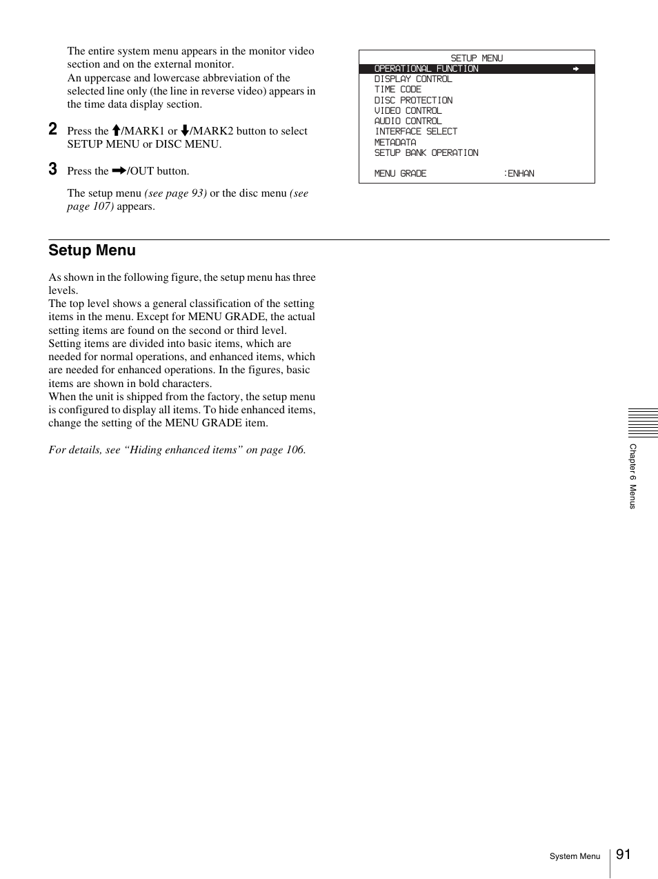 Setup menu | Sony 3-270-589-12 (1) User Manual | Page 91 / 135