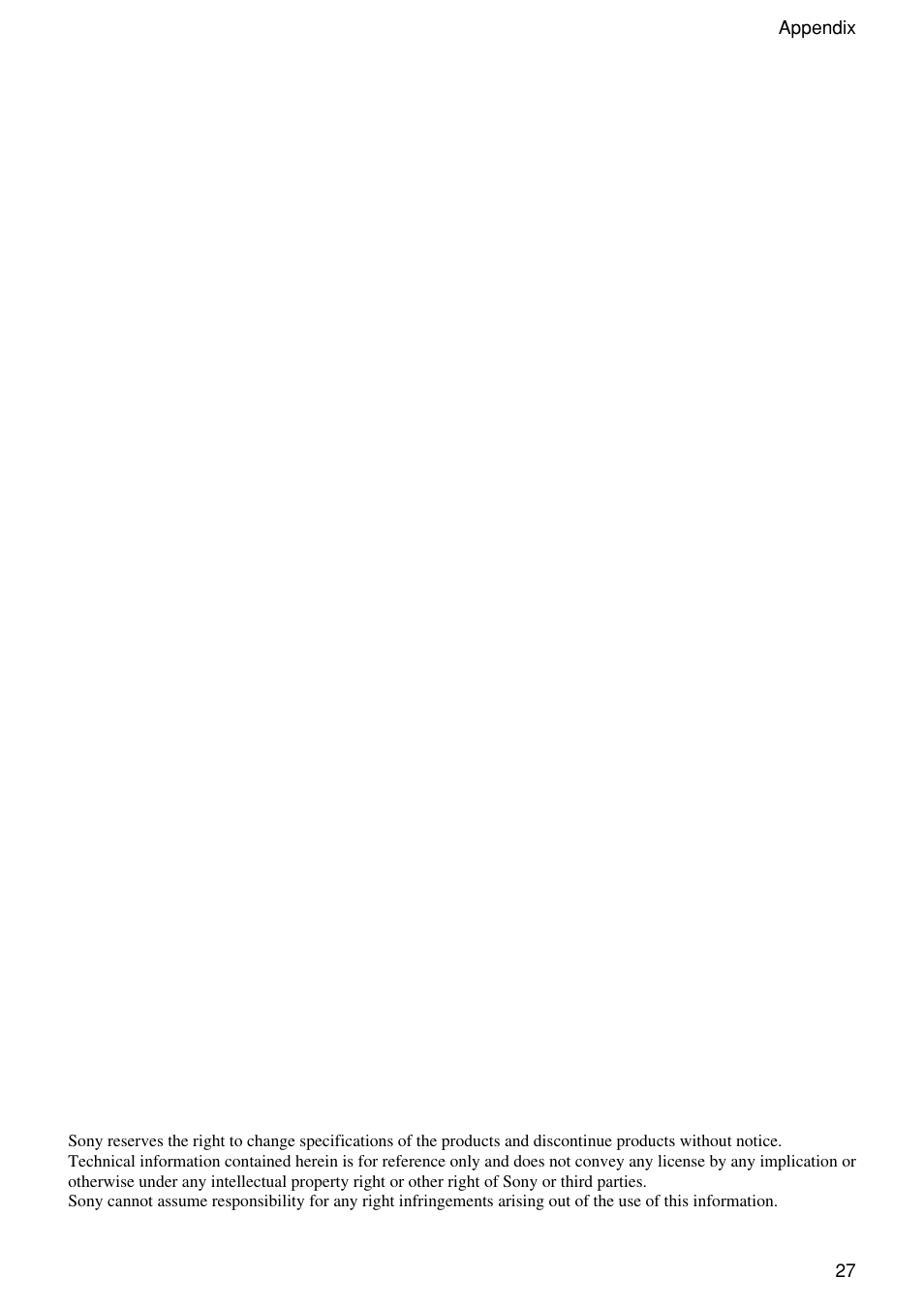 Sony XC-EU50 User Manual | Page 27 / 27