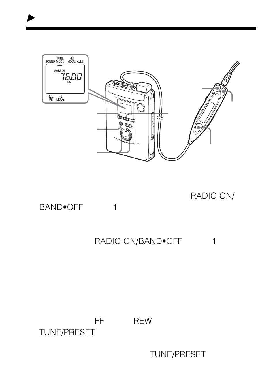 ラジオを聞く－応用, 自分で周波数を合わせて聞く（マニュアル選局 | Sony WALKMAN WM-GX788 User Manual | Page 26 / 76