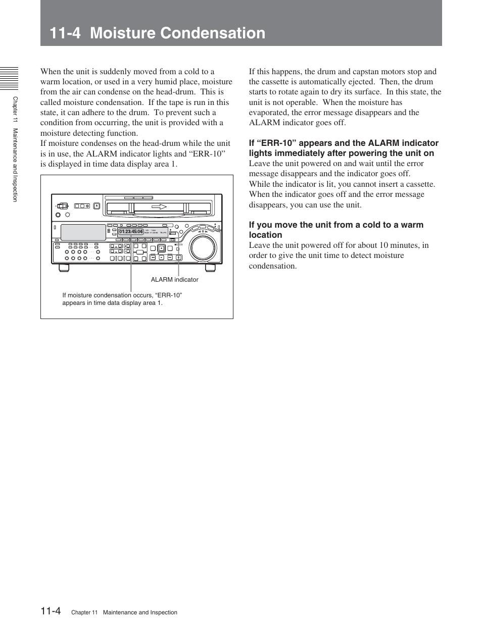 4 moisture condensation | Sony HDW-D2000 User Manual | Page 134 / 147