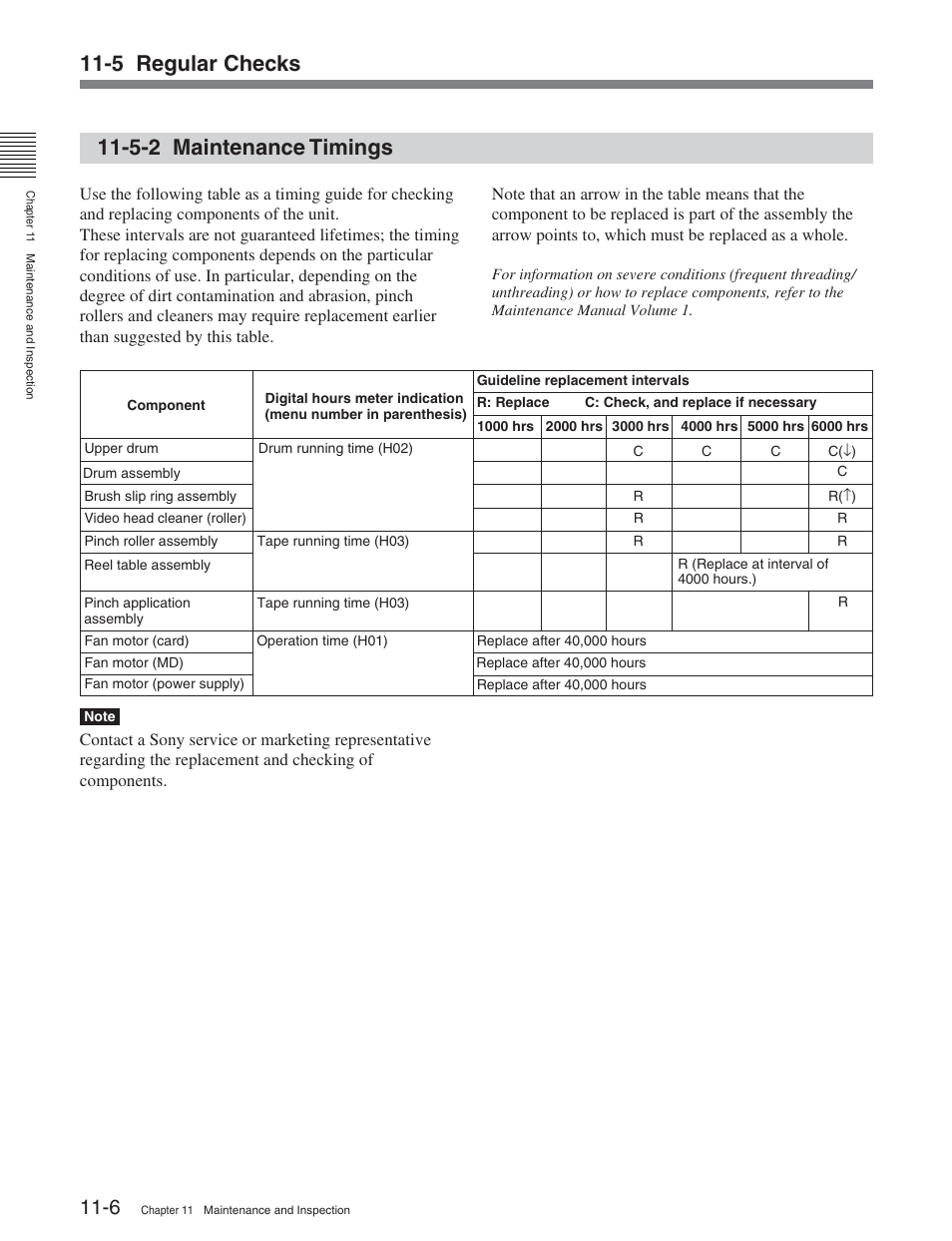 5-2 maintenance timings | Sony HDW-D2000 User Manual | Page 136 / 147