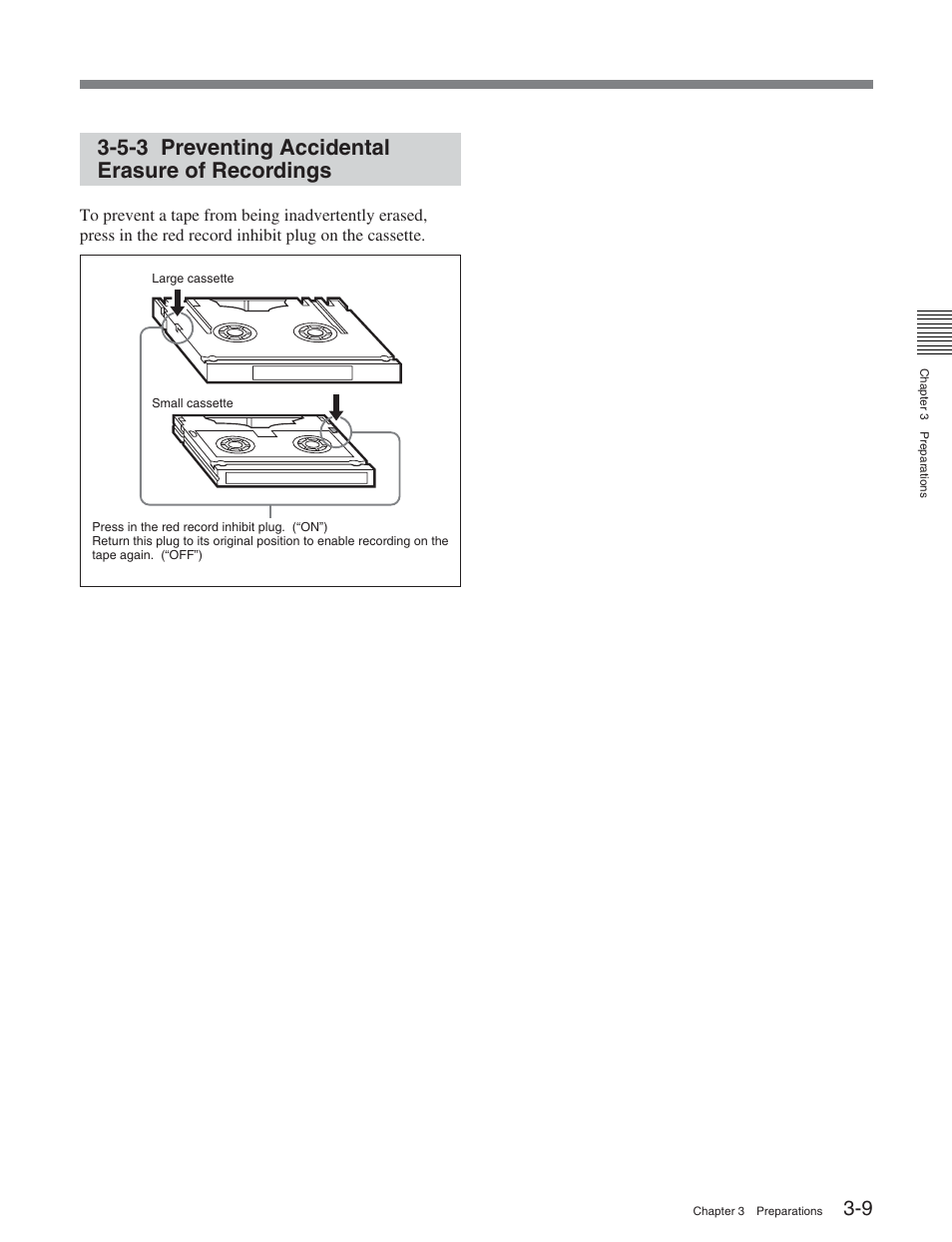 5-3 preventing accidental erasure of recordings | Sony HDW-D2000 User Manual | Page 35 / 147