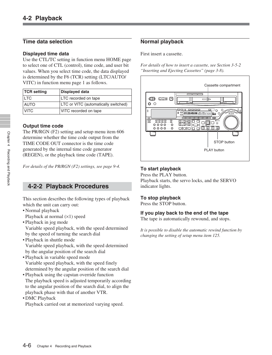 2-2 playback procedures, 2 playback | Sony HDW-D2000 User Manual | Page 43 / 147