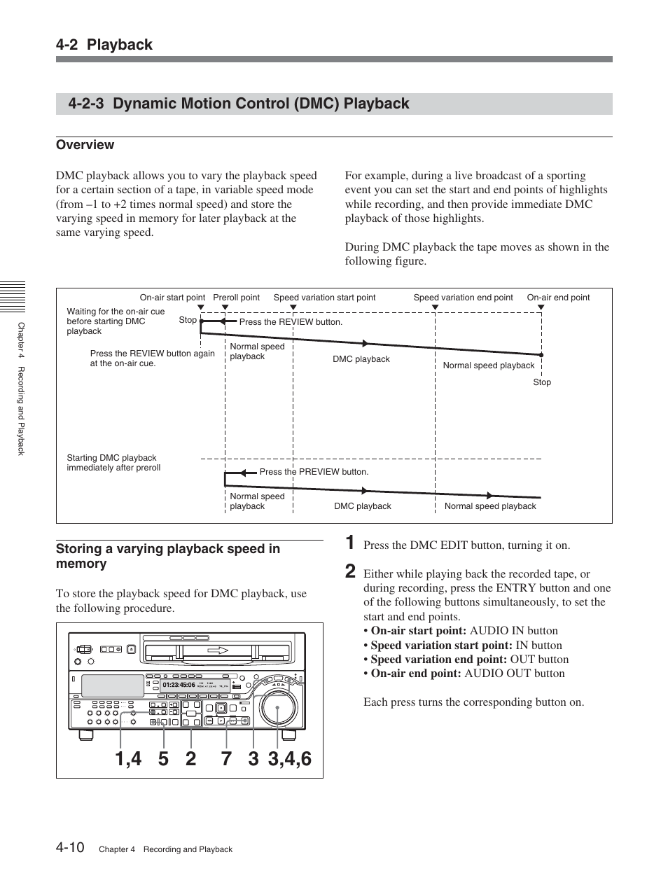 2-3 dynamic motion control (dmc) playback, 2 playback | Sony HDW-D2000 User Manual | Page 47 / 147