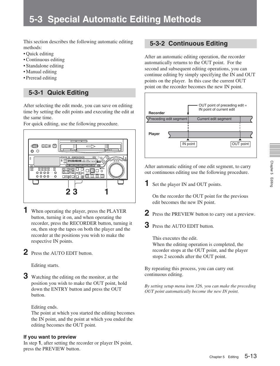 3 special automatic editing methods, 3-1 quick editing, 3-2 continuous editing | Sony HDW-D2000 User Manual | Page 62 / 147