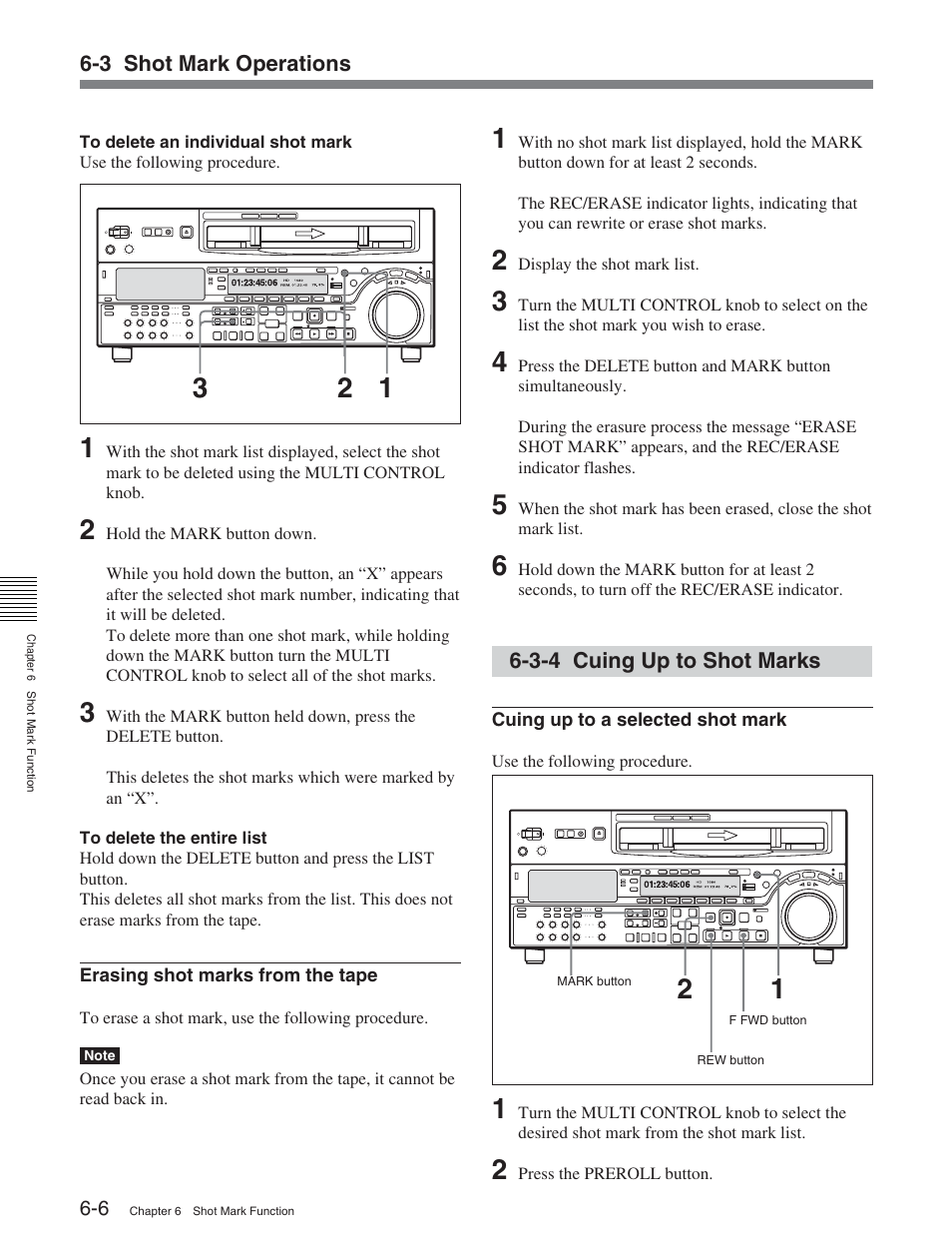 3-4 cuing up to shot marks | Sony HDW-D2000 User Manual | Page 70 / 147