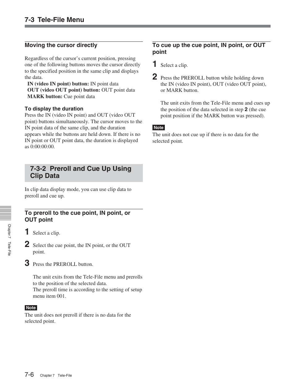 3-2 preroll and cue up using clip data | Sony HDW-D2000 User Manual | Page 78 / 147